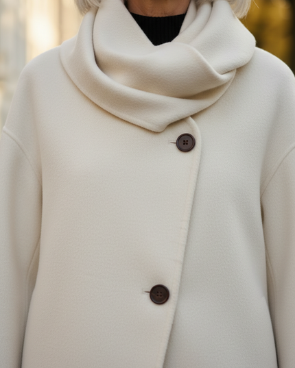 kurzmantel mit schal creme für Damen - Ansicht 4