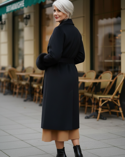 mantel mit gürtel damen: Kurzmantel in Schwarz - Ansicht 2