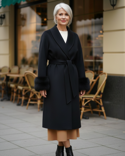 mantel mit gürtel damen: Kurzmantel in Schwarz - Ansicht 3
