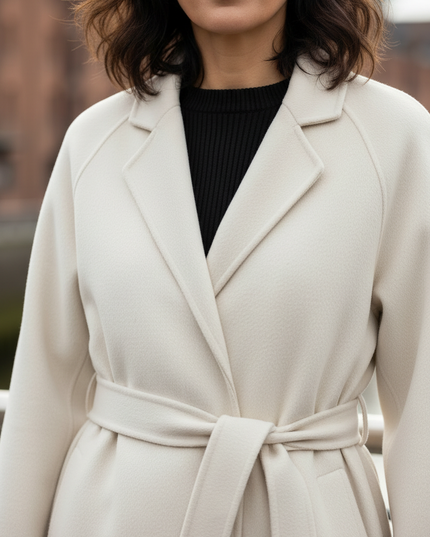 oversize wollmantel creme aus reiner Wolle, wadenlang - Ansicht 4