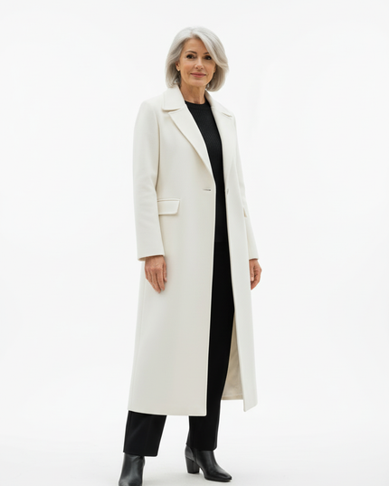 Weißer Trenchcoat Damen: knöchellang mit Reverskragen - Ansicht 5