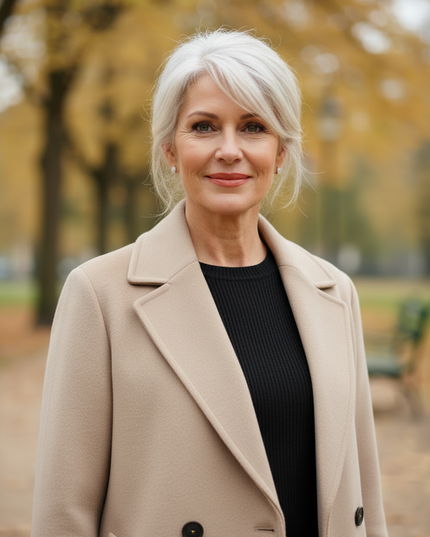 Wollmantel beige lang: Sandbeige, Wolle und Kaschmir - Ansicht 4