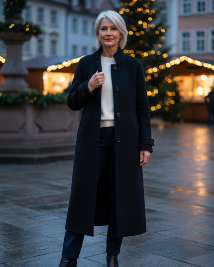 wollmantel mit stehkragen damen aus Wollmischung - Ansicht 1