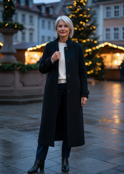 wollmantel mit stehkragen damen aus Wollmischung - Ansicht 1